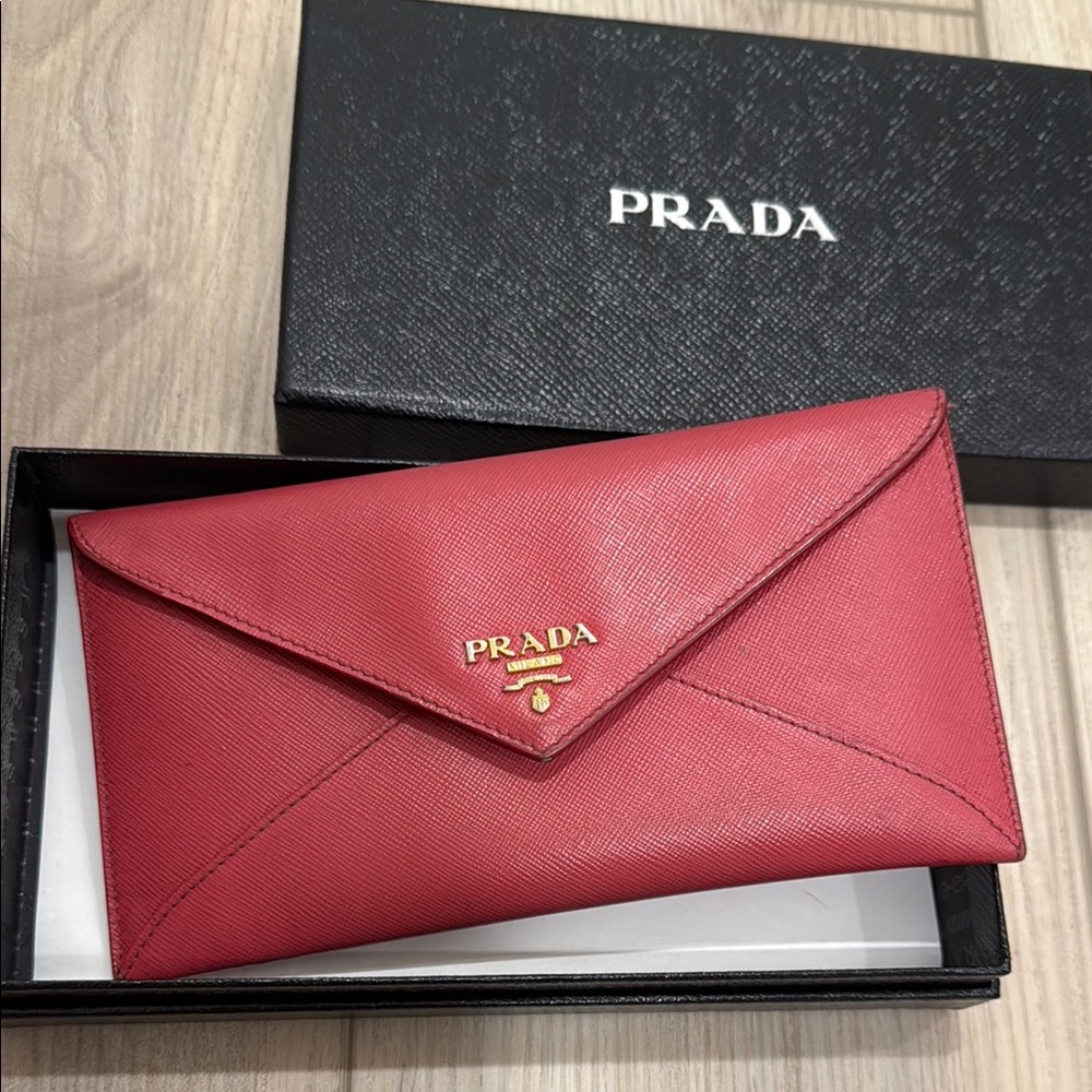 Prada pink Envelope Clutch